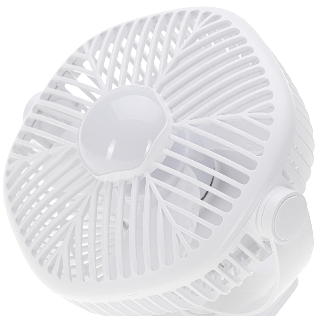 Ventilator cu baterie de 5"/12,7 cm cu clemă – USB / LED, AD 7335, Adler