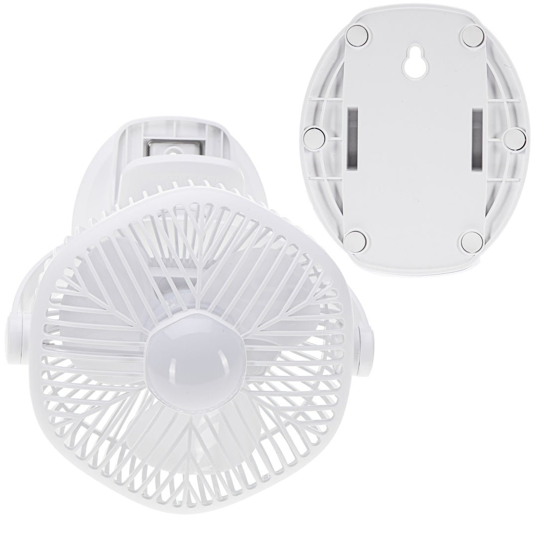 Ventilator cu baterie de 5"/12,7 cm cu clemă – USB / LED, AD 7335, Adler