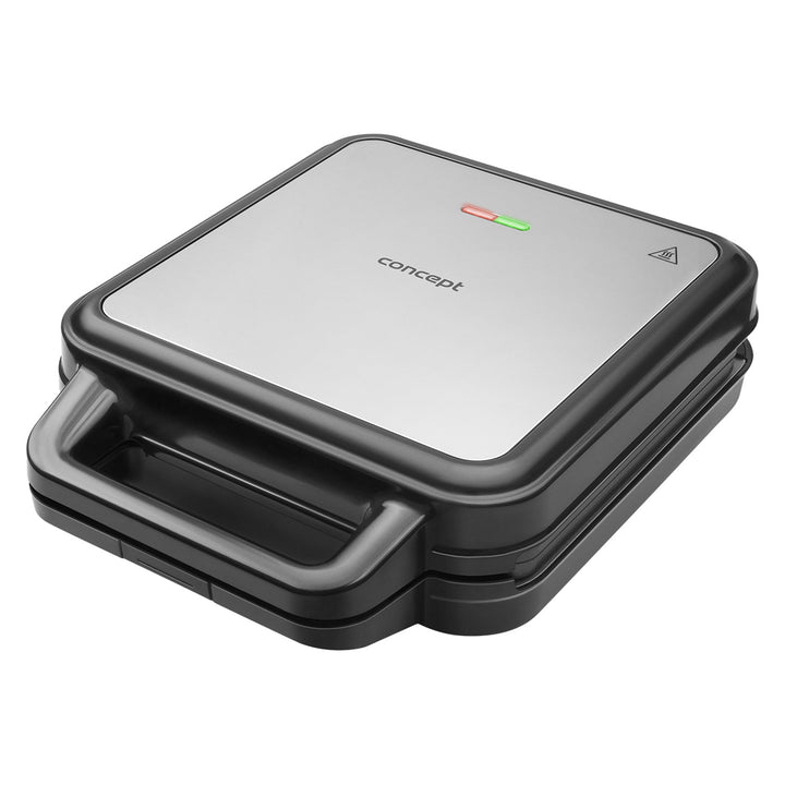 Aparat de prăjit sandvișuri Concept, trei plăci interschimbabile, putere 1200 W, suprafață antiaderentă, indicator luminos, SV3080