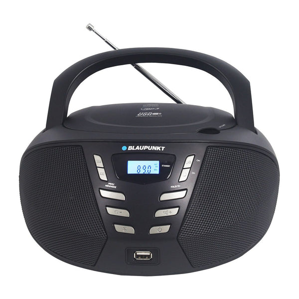 Boombox Blaupunkt, CD/MP3/USB/AUX, ecran LCD, funcție de ceas cu alarmă, tuner FM, BB7BK