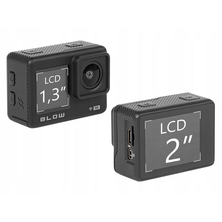 Camera sportivă Pro4U 5K Blow, calitate 5K Ultra HD, 20 de megapixeli, obiectiv cu unghi larg de 160°, rezistentă la apă, telecomandă, 78-568#