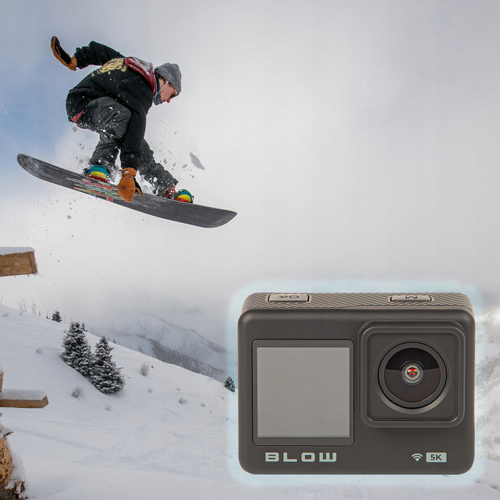 Camera sportivă Pro4U 5K Blow, calitate 5K Ultra HD, 20 de megapixeli, obiectiv cu unghi larg de 160°, rezistentă la apă, telecomandă, 78-568#