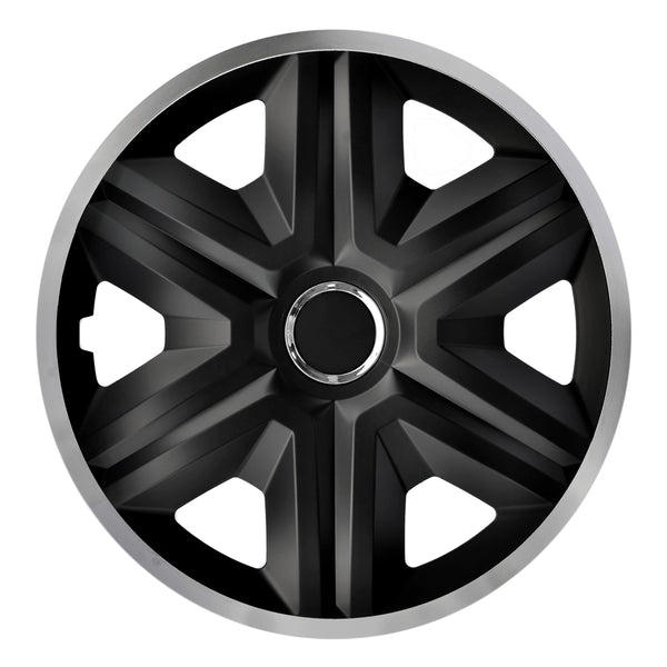Capac universal pentru jantă de mașină 14'' NRM Fast Lux argintiu-negru, 1 bucată