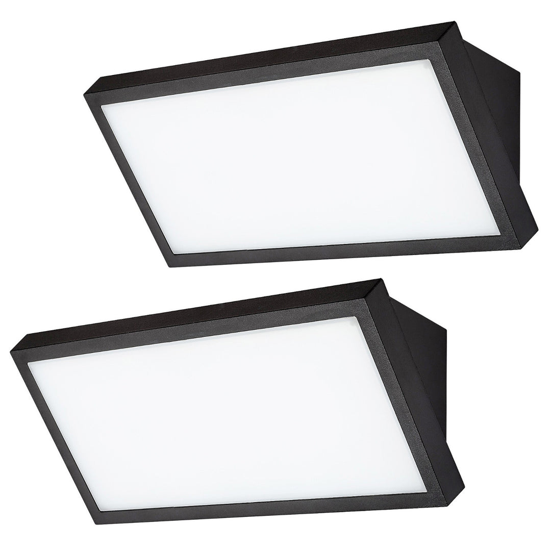 Lampa Rabalux Rapla2 LED 18 W, neagră, IP65, clasa energetică F, reglare a temperaturii culorii luminii: 2700, 4000, 6500 K, 77150, 2 bucăți