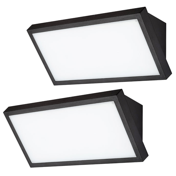Lampa Rabalux Rapla2 LED 18 W, neagră, IP65, clasa energetică F, reglare a temperaturii culorii luminii: 2700, 4000, 6500 K, 77150, 2 bucăți