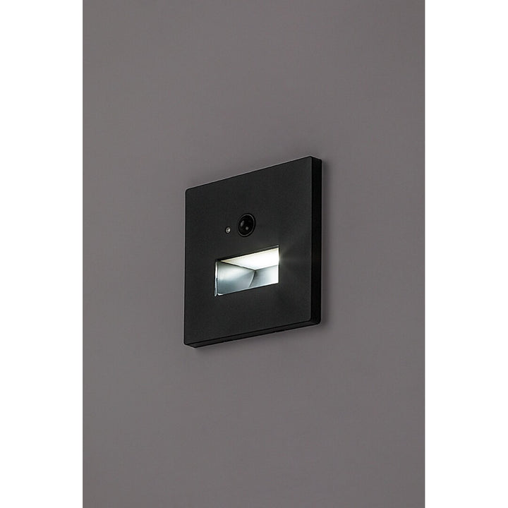 Lampa Lunca LED 1 W IP20, neagră, 3000, 4500, 6500 K, senzor de mișcare, senzor de lumină, 77197, 4 bucăți