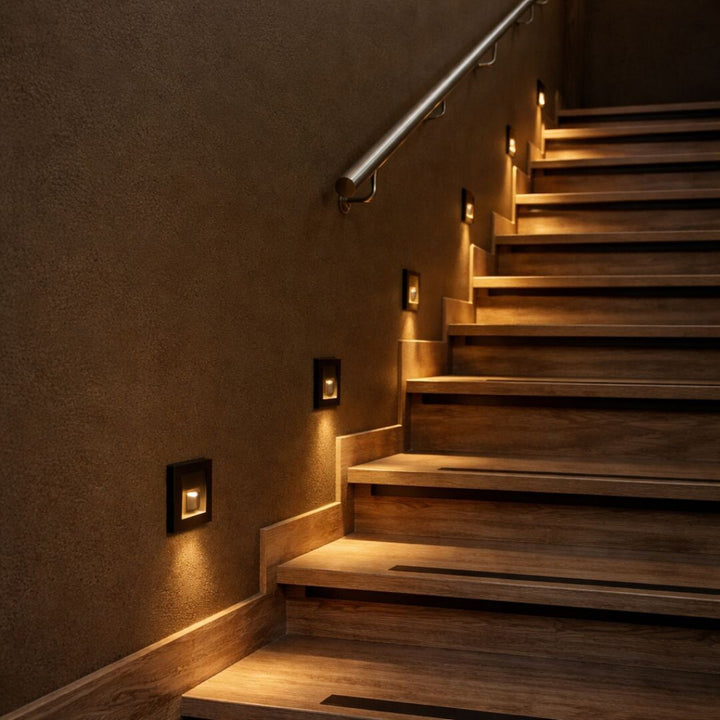 Lampa Lunca LED 1 W IP20, neagră, 3000, 4500, 6500 K, senzor de mișcare, senzor de lumină, 77197, 4 bucăți