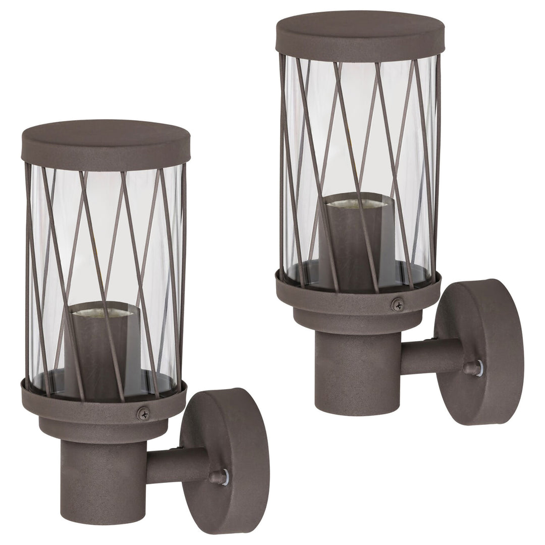 Aplică de exterior Rabalux Budapest, IP44, culoare maro, soclu E27, max. 40 W, 8888, 2 bucăți