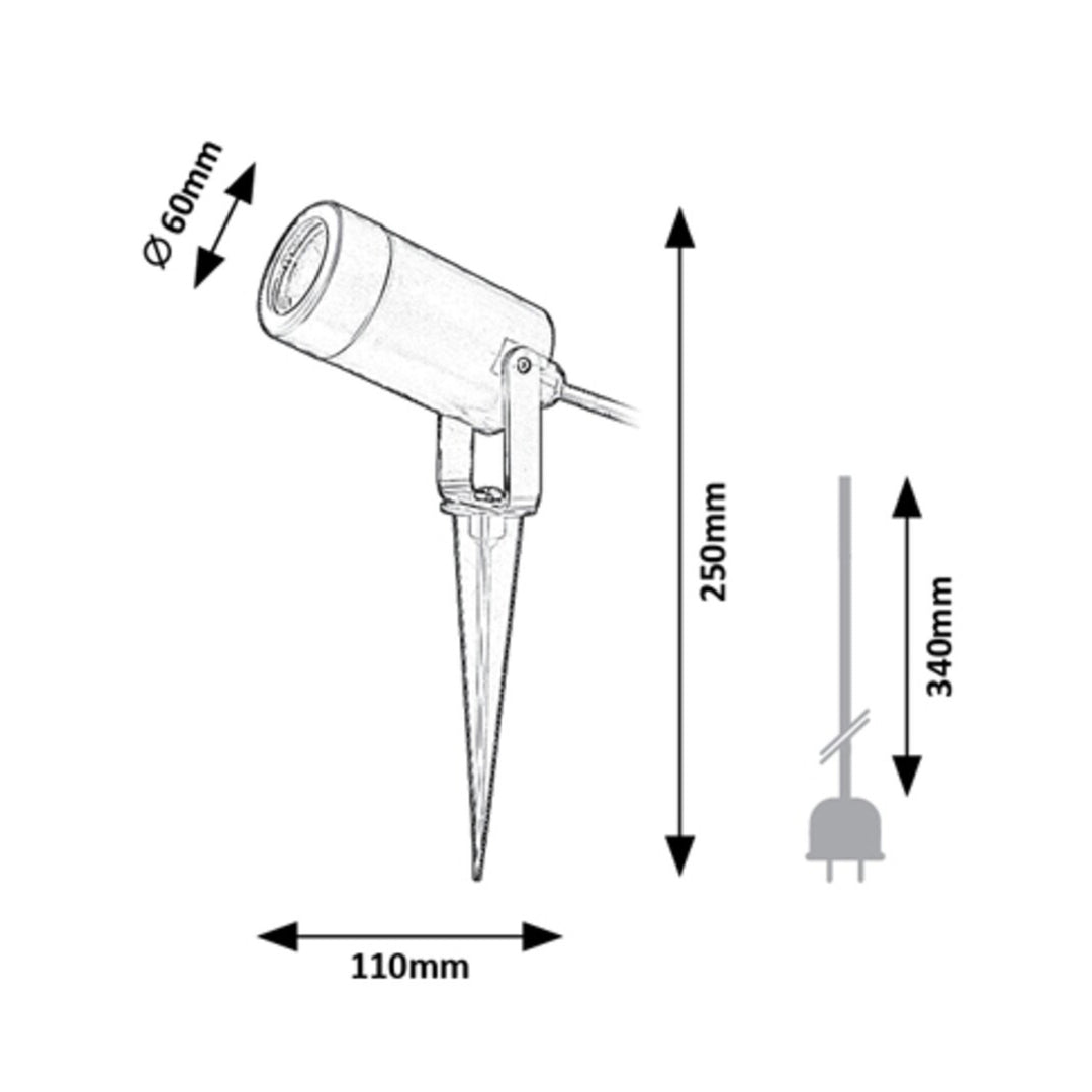 Lampă de sol Rabalux Krobia, IP65, culoare neagră, soclu GU10, max. 4 W, 7814, 4 bucăți