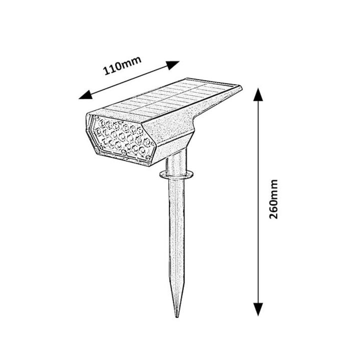 Lampă solară Rabalux Nantes, 50 LM IP65, neagră, LED 0,5 W, 77088, 2 bucăți