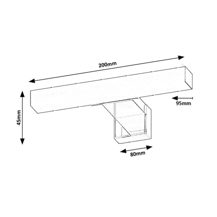 Lampă de baie Rabalux Oliro LED 4 W, neagră, IP44, 4000 K, 75050