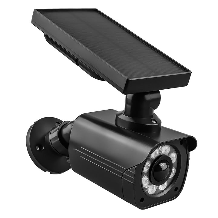 Cameră de supraveghere falsă cu alimentare solară, LED intermitent, senzor de mișcare, iluminare LED, autocolante incluse în set, SOL1800S/B, 4 bucăți