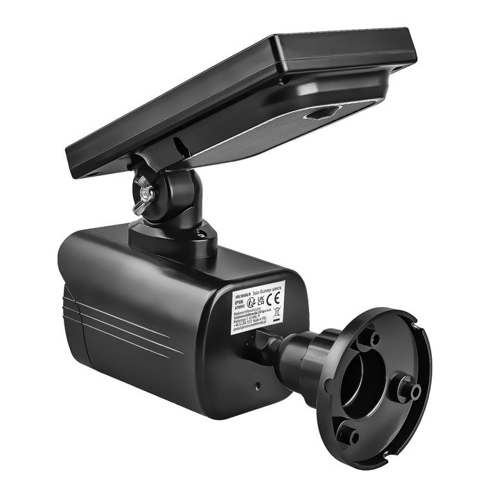 Cameră de supraveghere falsă cu alimentare solară, LED intermitent, senzor de mișcare, iluminare LED, autocolante incluse în set, SOL1800S/B, 4 bucăți