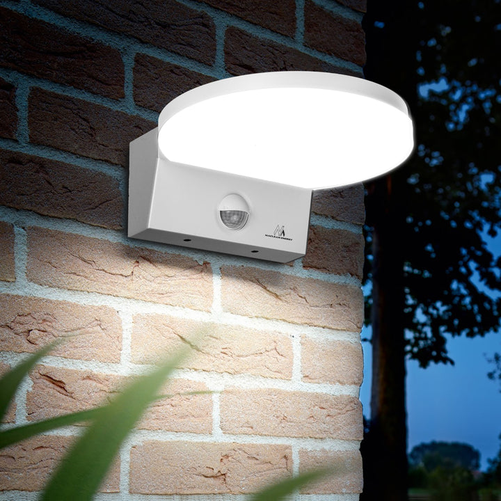 Lampă LED cu senzor de mișcare Maclean, senzor de mișcare PIR, culoare albă, 15 W, IP65, 1560 lm, lumină albă neutră (4000 K) MCE344 W, 2 bucăți