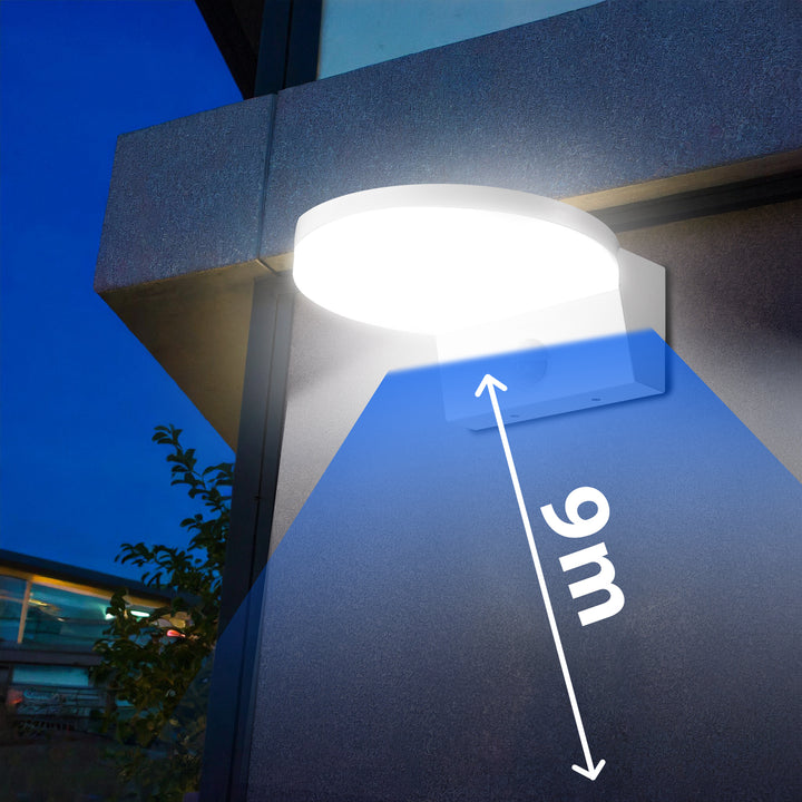 Lampă LED cu senzor de mișcare Maclean, senzor de mișcare PIR, culoare albă, 15 W, IP65, 1560 lm, lumină albă neutră (4000 K) MCE344 W, 2 bucăți