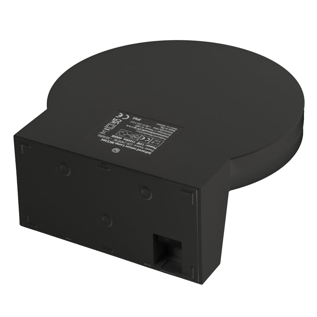 Lampă LED cu senzor de mișcare Maclean, senzor de mișcare PIR, culoare neagră, 15 W, IP65, 1560 lm, culoare albă neutră (4000 K) MCE344 B, 2 bucăți