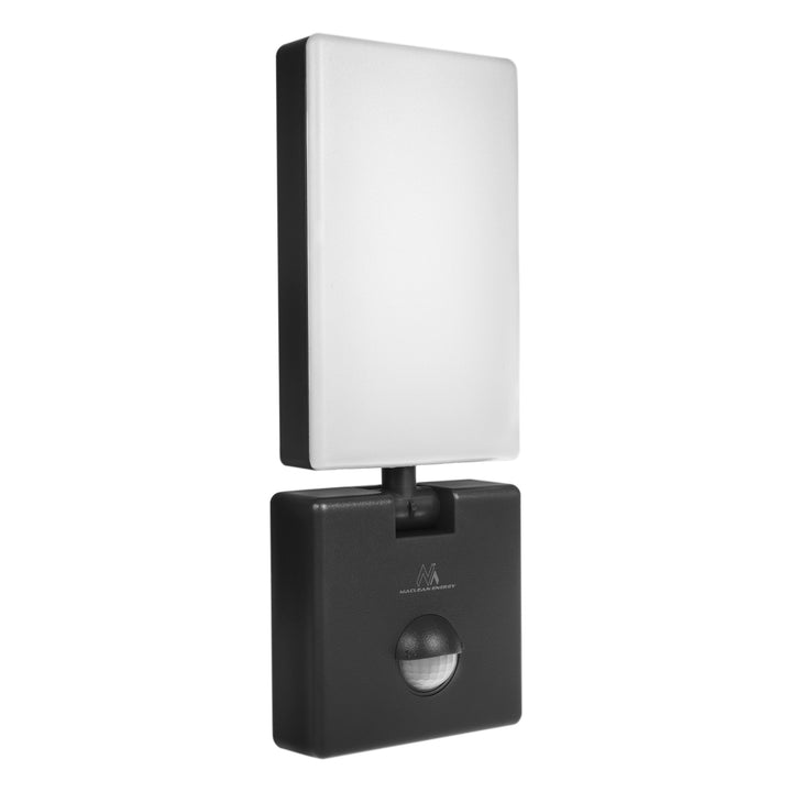 Lampă LED cu senzor de mișcare Maclean, senzor de mișcare PIR, culoare neagră, 10 W, IP65, 800 lm, culoare albă neutră (4000 K) MCE516 B, 2 bucăți