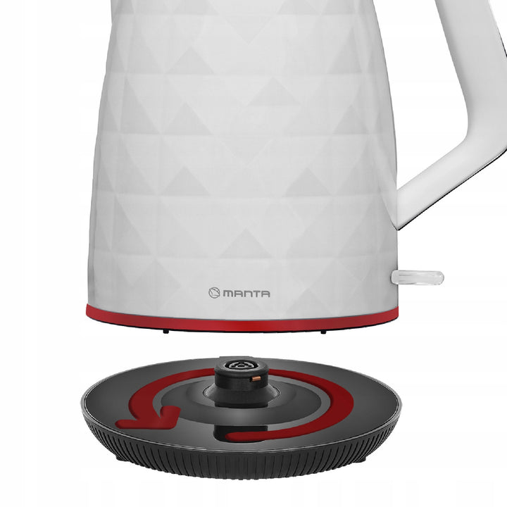 Ceainic electric fără fir Manta ORISA 1,7 L, 2200 W, alb