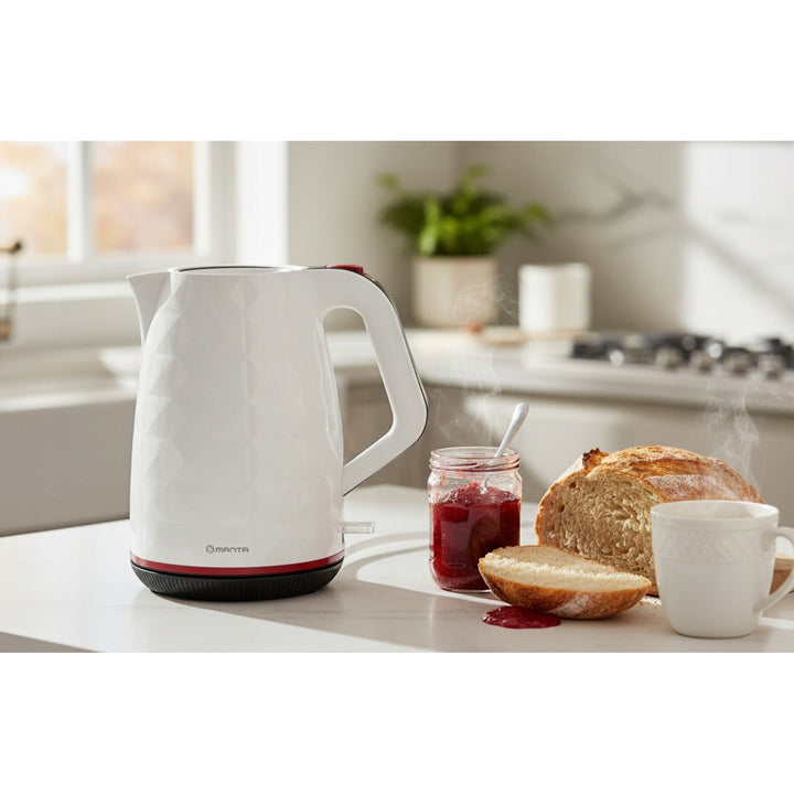 Ceainic electric fără fir Manta ORISA 1,7 L, 2200 W, alb