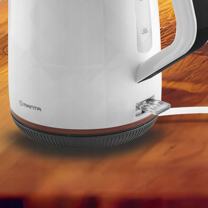 Ceainic electric fără fir Manta ORISA 1,7 L, 2200 W, alb