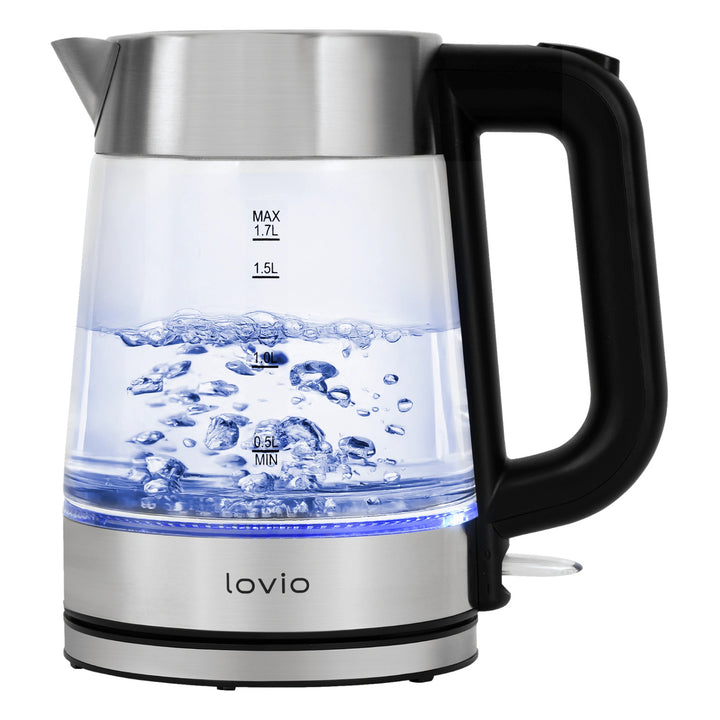 Ceainic electric fără fir din sticlă Lovio LVGEK001