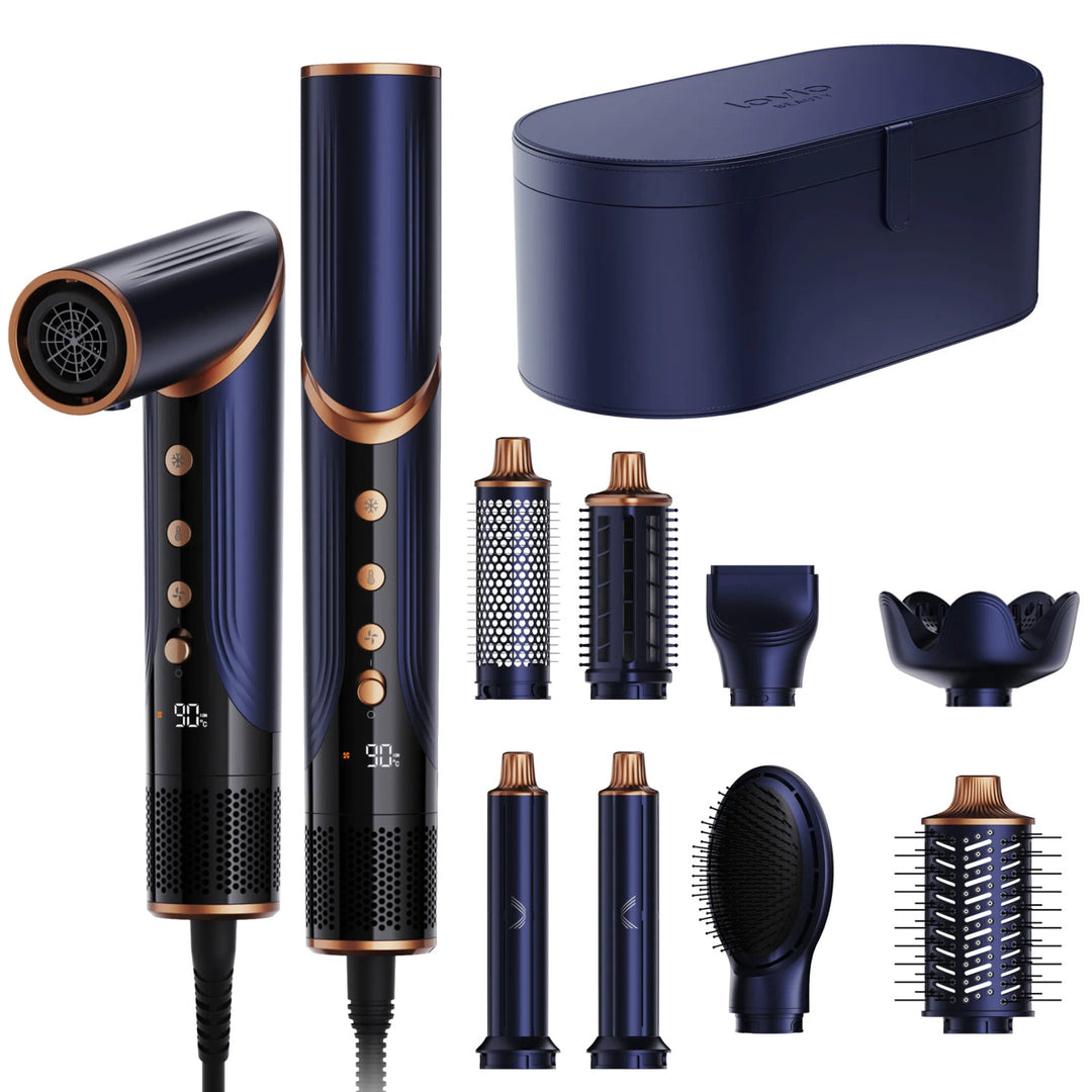 Uscător de păr cu funcție de ondulare 8 în 1 cu ionizare LOVIO AirStyle LVHS001BL