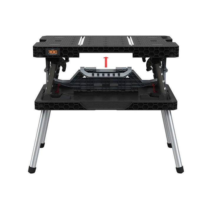 Masă de atelier pliabilă 2.0 Keter, capacitate de încărcare 453 kg, suprafață de lucru 85x56 cm, picioare metalice stabile, 271269