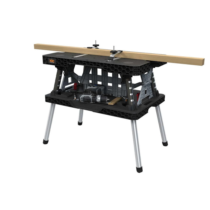 Masă de atelier pliabilă 2.0 Keter, capacitate de încărcare 453 kg, suprafață de lucru 85x56 cm, picioare metalice stabile, 271269