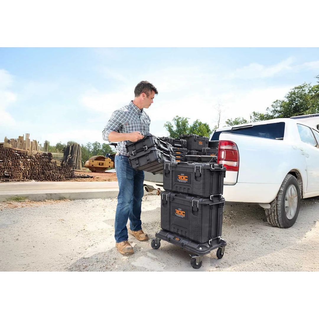 Platforma de transport Keter Roc Pro Gear, culoare neagră, sistem modular, capacitate de încărcare de până la 145 kg, 262828