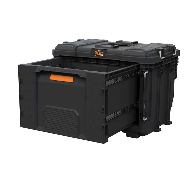 Cutie de scule XL Keter ROC Pro Gear 2.0, cu un sertar mare, sistem de fixare pentru transport, posibilitate de montare pe perete, structură modulară, 271384