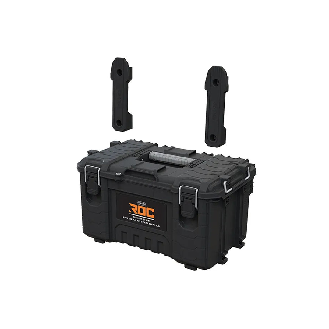 Set de 3 cutii de scule Keter ROC Pro Gear 2.0, capacitate totală de 110 L, protecție IP65, mâner telescopic detașabil, posibilitate de încuiere cu lacăt, 256982