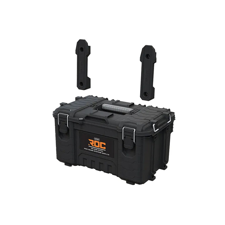 Set de 3 cutii de scule Keter ROC Pro Gear 2.0, capacitate totală de 110 L, protecție IP65, mâner telescopic detașabil, posibilitate de încuiere cu lacăt, 256982