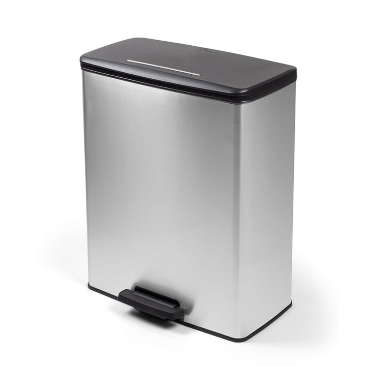 Coș de gunoi cu pedală Curver, capacitate 2x26 L, metalizat, culoare argintie, 251002