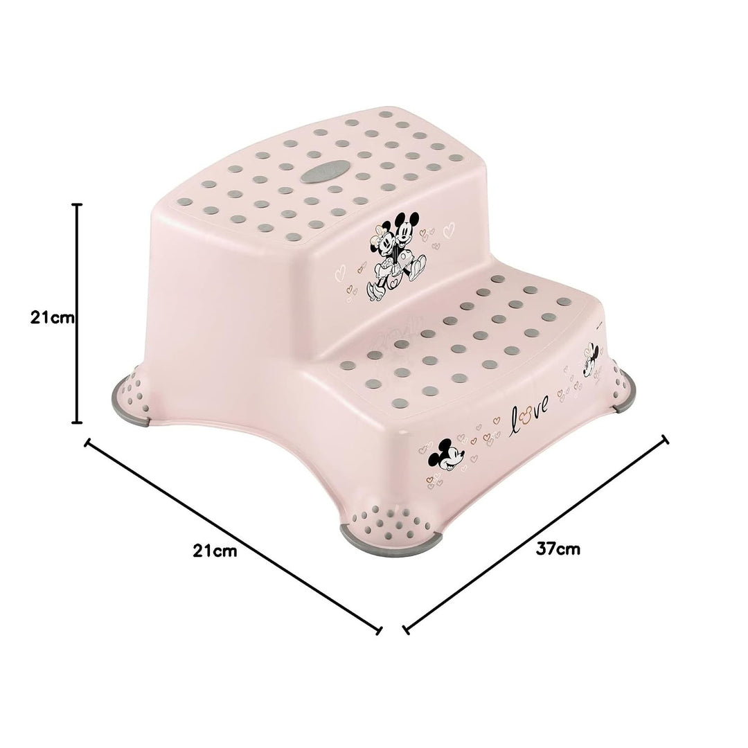 Trepied pentru copii cu două trepte Keeeper, cu suprafață antiderapantă, seria „Minnie Mouse”, capacitate de încărcare de până la 120 kg, 1003258124700