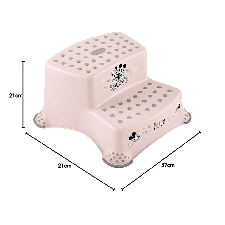 Trepied pentru copii cu două trepte Keeeper, cu suprafață antiderapantă, seria „Minnie Mouse”, capacitate de încărcare de până la 120 kg, 1003258124700