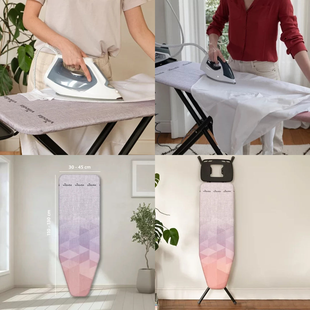 Husă pentru masa de călcat Vileda Diamond, lungime 110-130 cm, rezistentă la temperaturi ridicate, sistem Quick Fix, 142468