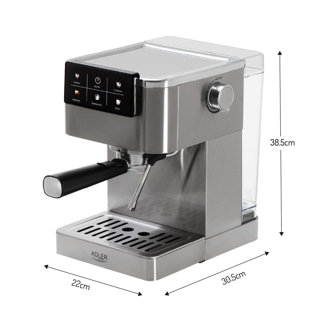 Mașină de cafea de 20 bar, Thermoblock, spumator de lapte, 5-în-1, Adler AD 4390