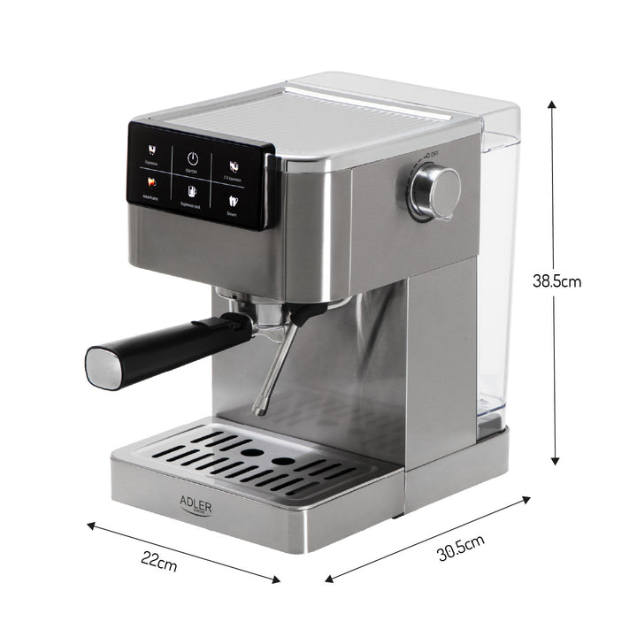 Mașină de cafea de 20 bar, Thermoblock, spumator de lapte, 5-în-1, Adler AD 4390
