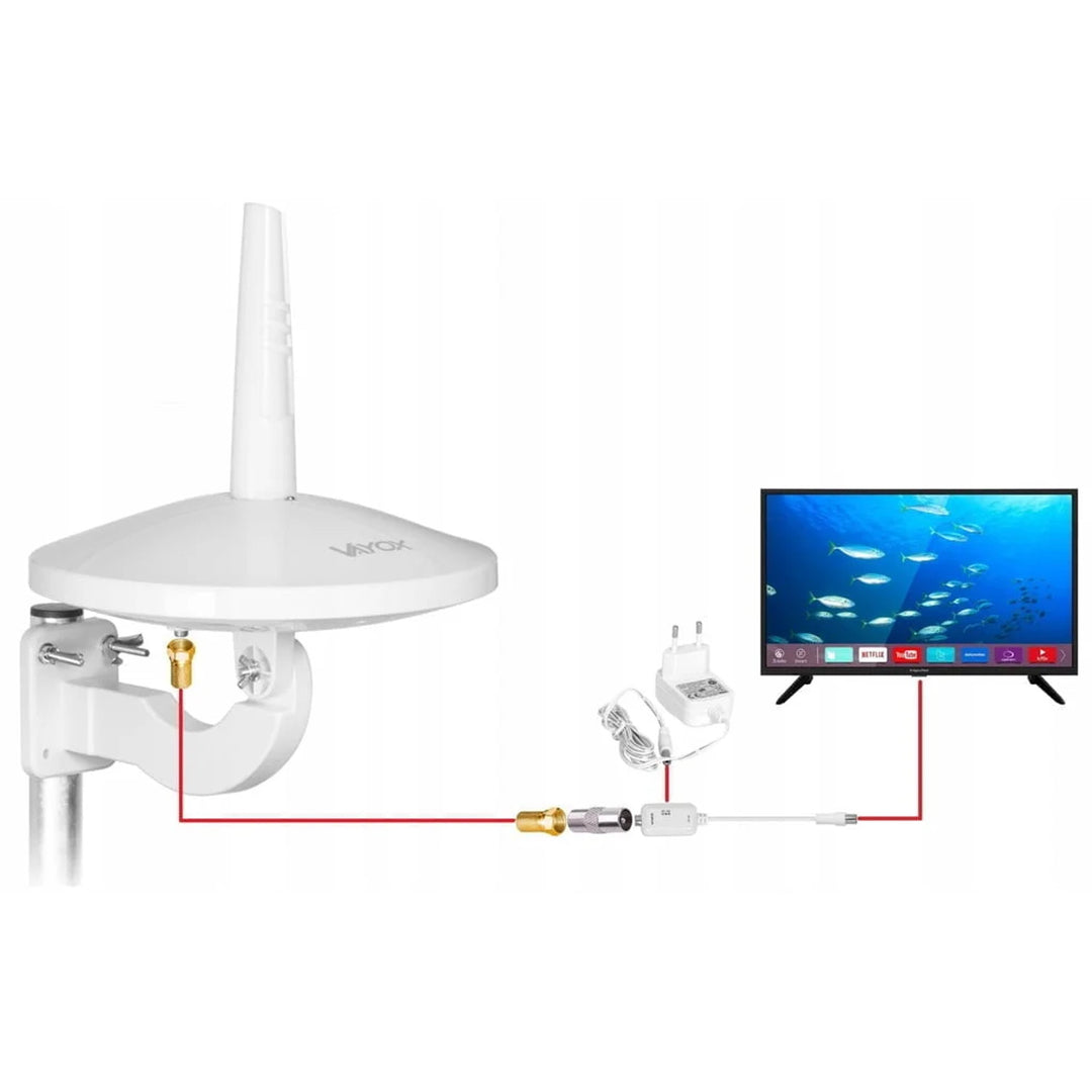 Antenă omnidirecțională DVB-T/T2 Digital720 combo albă VA0066 Vayox