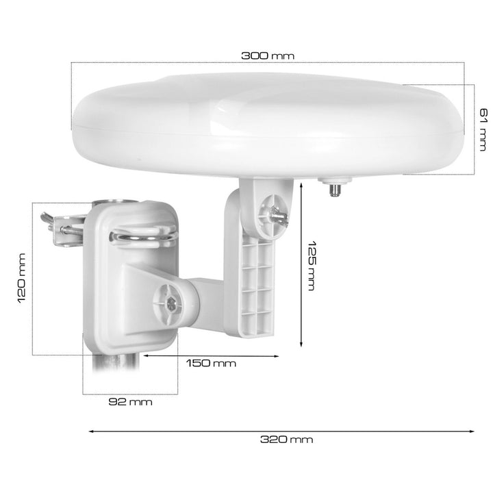 Antena exterioară Digital360 4G LTE FM VHF UHF VA0024 Vayox