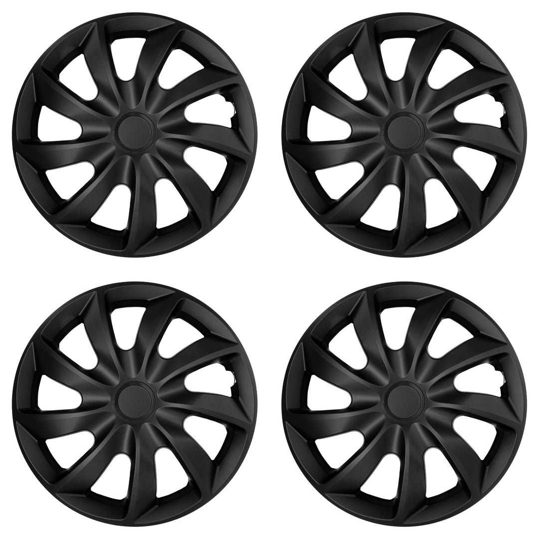 Capace universale pentru jante de mașină 14'' NRM Quad, negru mat, 4 bucăți