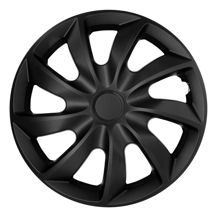 Capace universale pentru jante de mașină 15'' NRM Quad, negru mat, 4 bucăți
