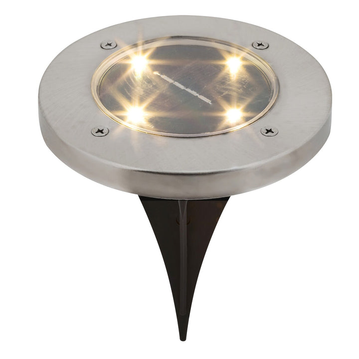 Lampa solară de grădină Rabalux Dannet, IP44, culoare crom satinat, 7975, 2 bucăți