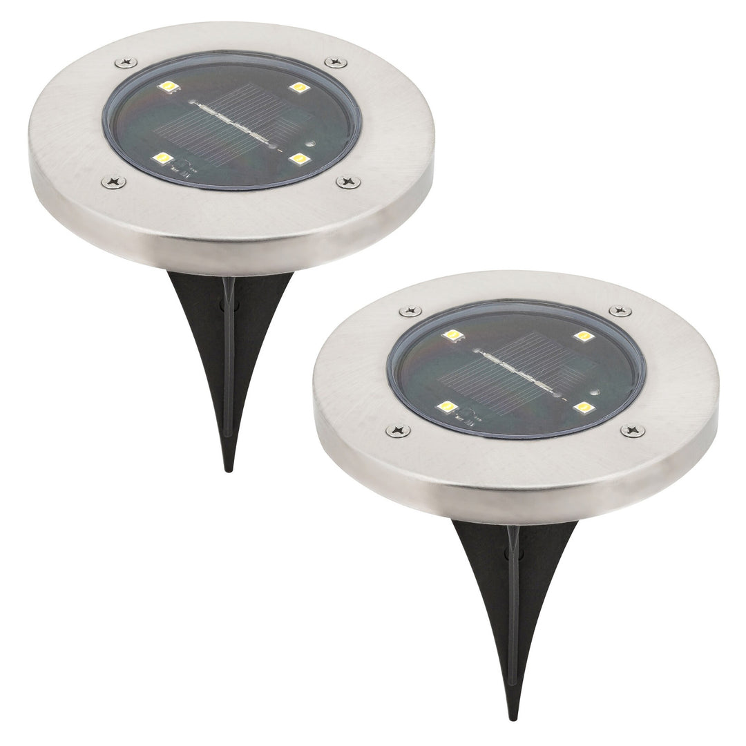 Lampa solară de grădină Rabalux Dannet, IP44, culoare crom satinat, 7975, 2 bucăți