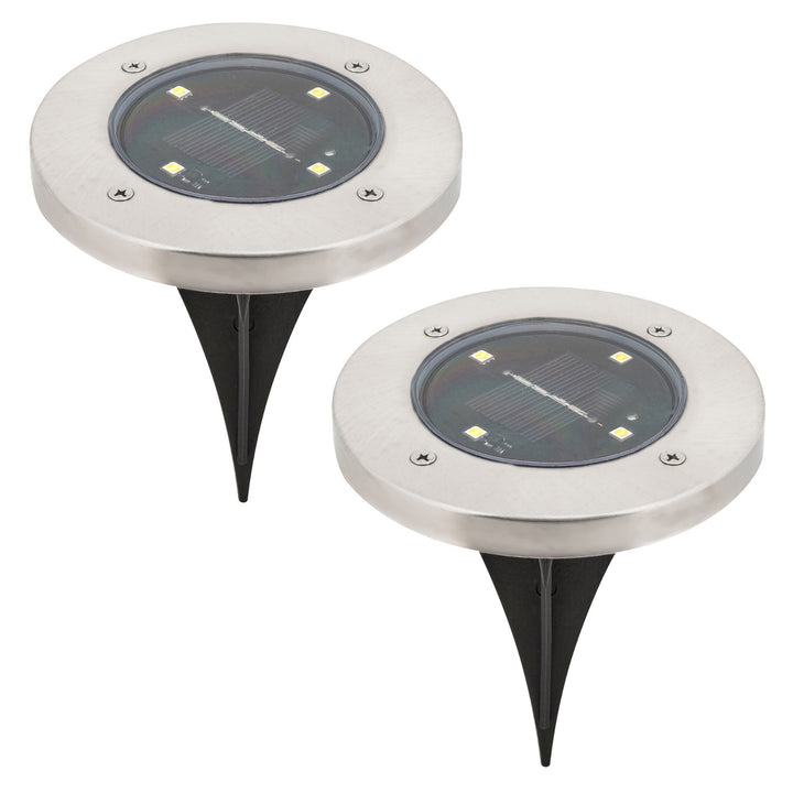 Lampa solară de grădină Rabalux Dannet, IP44, culoare crom satinat, 7975, 2 bucăți