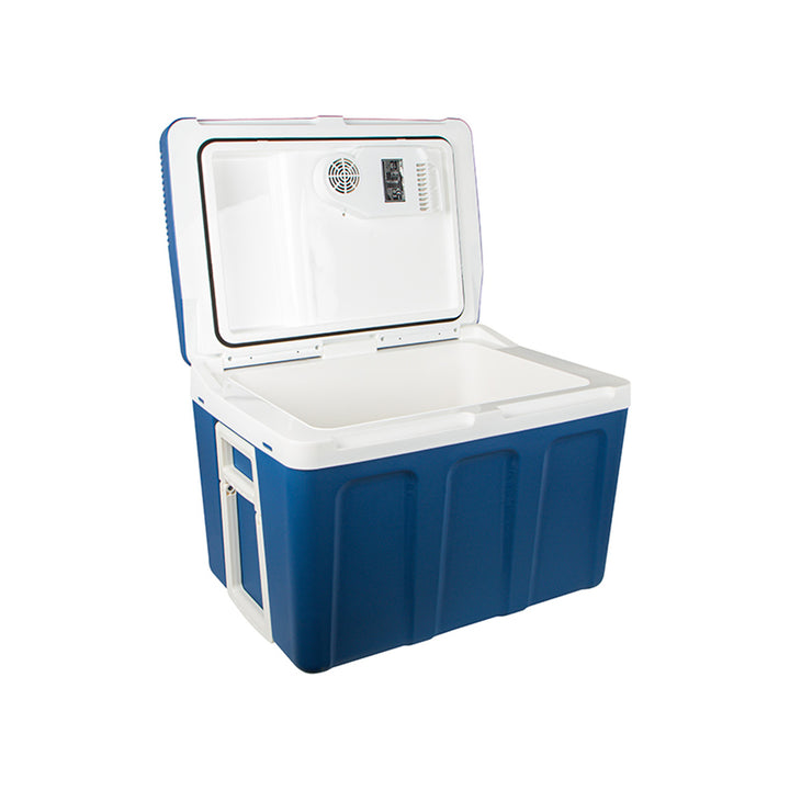 Frigider portabil pentru mașină Blow, cu roți, capacitate de 42 L, mod de încălzire, tensiune DC 12 V și AC 100 V–240 V, 44–210