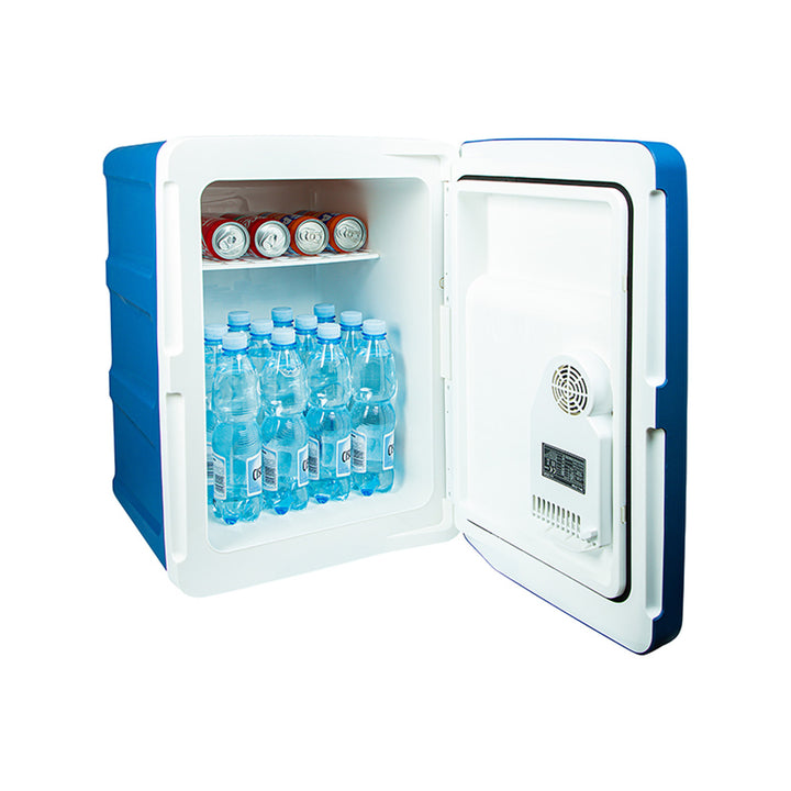 Frigider portabil pentru mașină Blow, cu roți, capacitate de 42 L, mod de încălzire, tensiune DC 12 V și AC 100 V–240 V, 44–210