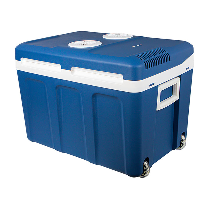 Frigider portabil pentru mașină Blow, cu roți, capacitate de 42 L, mod de încălzire, tensiune DC 12 V și AC 100 V–240 V, 44–210