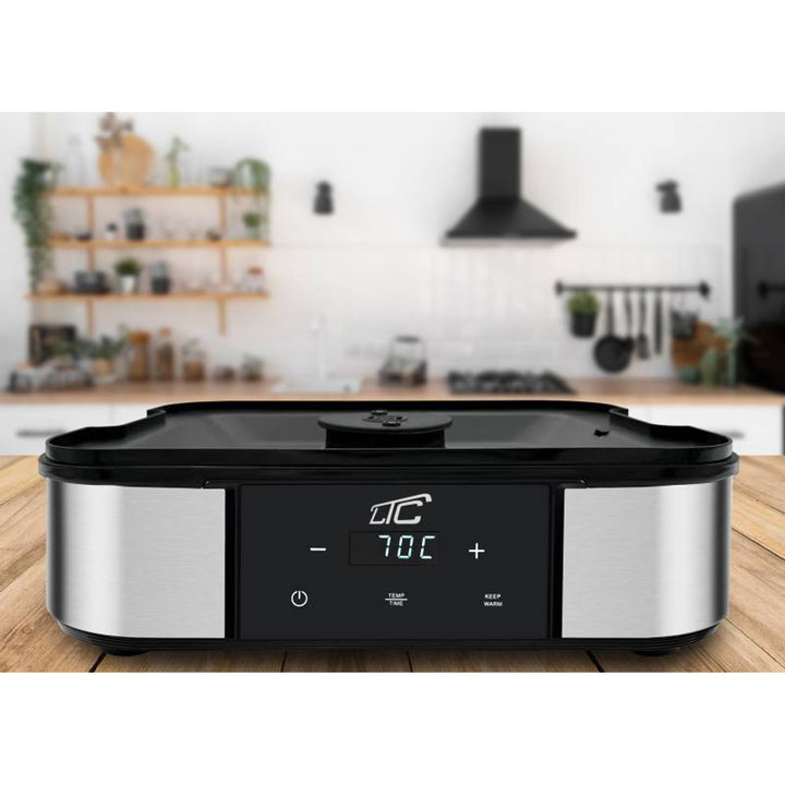 Uscător pentru ciuperci, legume, fructe și carne LTC, din metal, cu 7 tăvi, cu afișaj, panou tactil, putere 380 W, funcție de menținere a temperaturii, LXSR004
