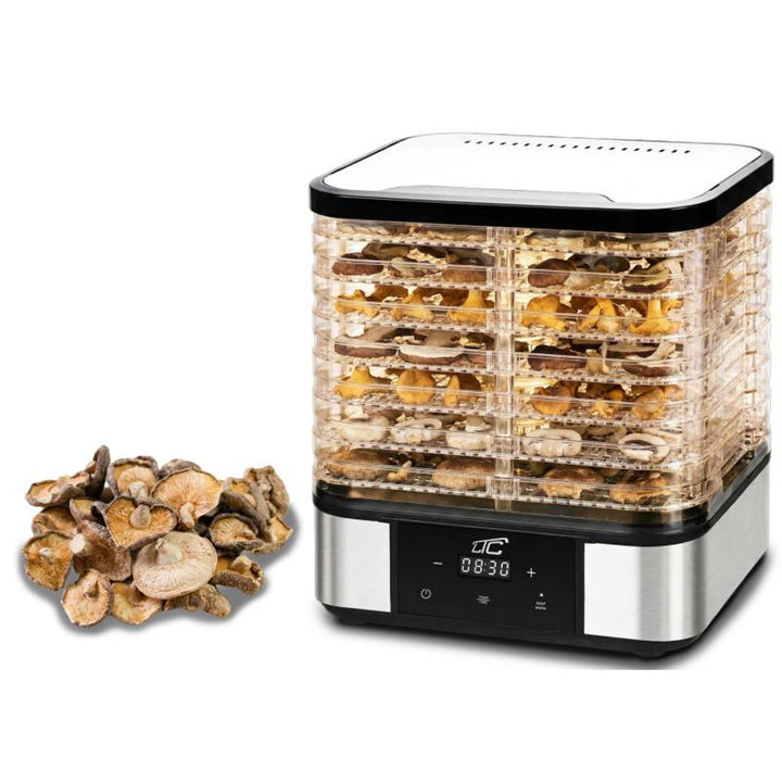 Uscător pentru ciuperci, legume, fructe și carne LTC, din metal, cu 7 tăvi, cu afișaj, panou tactil, putere 380 W, funcție de menținere a temperaturii, LXSR004